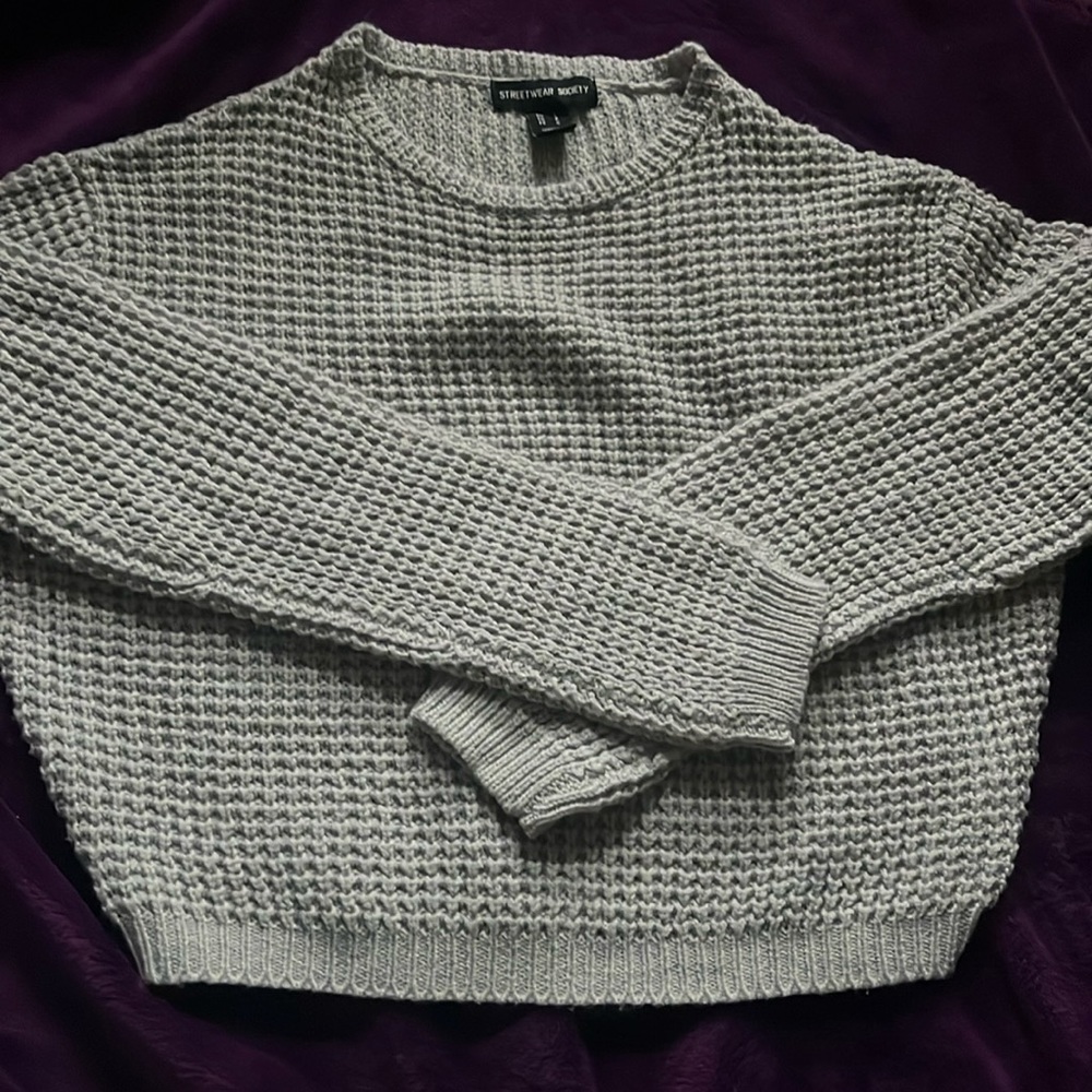 Gray knit streetwear Society sweater